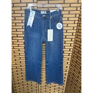 Gogo Jeans Rhinestone‎ Blingy Wide Leg Jeans Size 9/29
